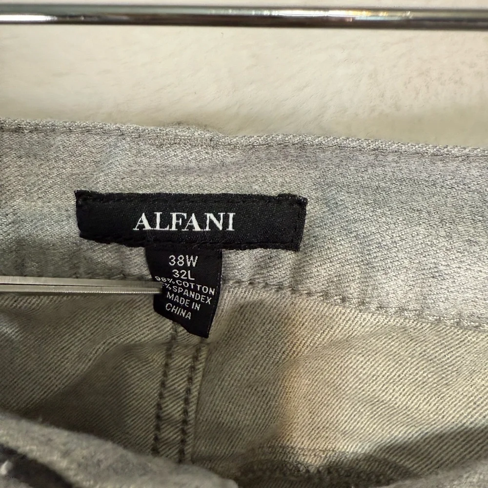 Alfani Mens Dress pants trousers Alfani Men’s Gray Stretch Cotton Pants size 38